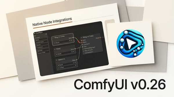 ComfyUI v0.26 Bundles Kling V3-Turbo, Krea2, Qwen3-VL