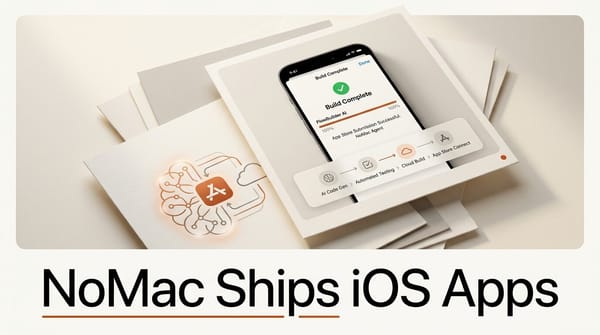 NoMac Ships iOS Apps From Your AI Agent, No Mac