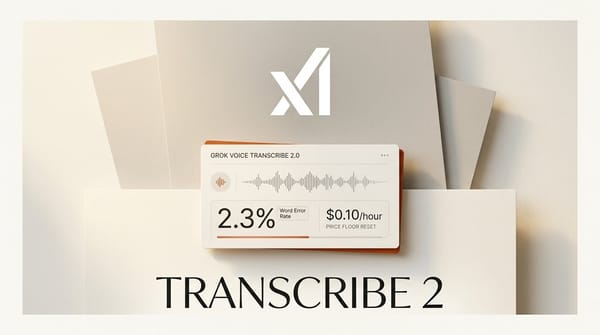 Grok Voice Transcribe 2: 2.3% WER at $0.10 an Hour