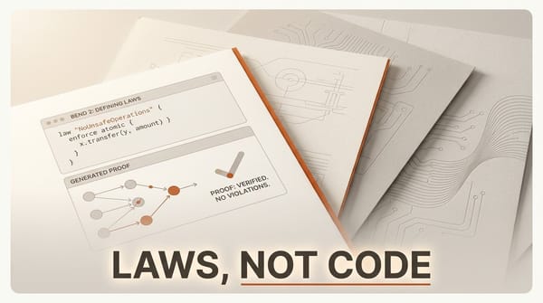 Bend 2 Blocks AI Bugs With Proof. Laws Are the Work
