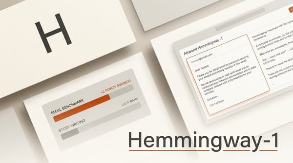 Hemmingway-1 Is an Email Model, Not a Story Model