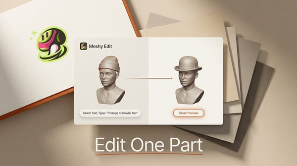 Meshy Edit: Fix One Part of a 3D Model With a Prompt