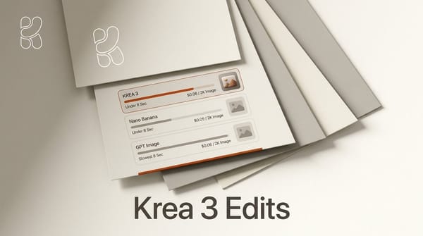 Krea 3: 8-Second Image Edits at $0.06, Compared